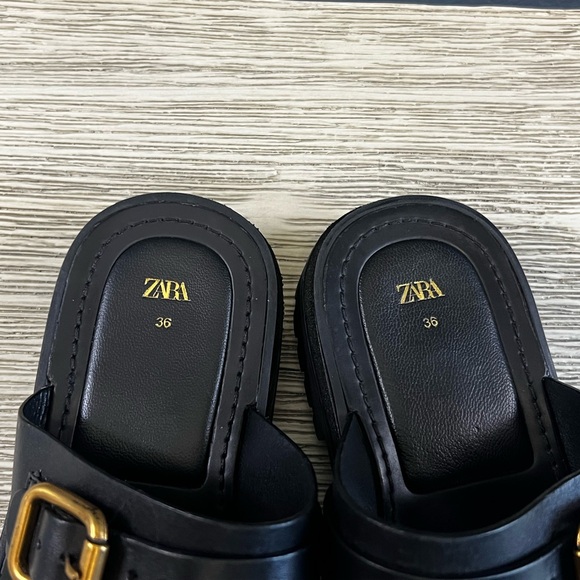 Zara Black Chunky Sole Sandals - Picture 5 of 9